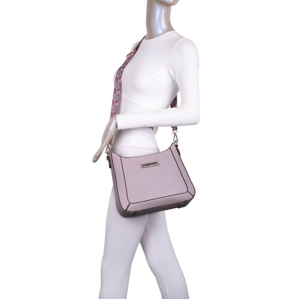 Bolsa Tiracolo Média Fellipe Krein SS23 Alça Estampada FK546 Roxo - Lavanda Roxo 6