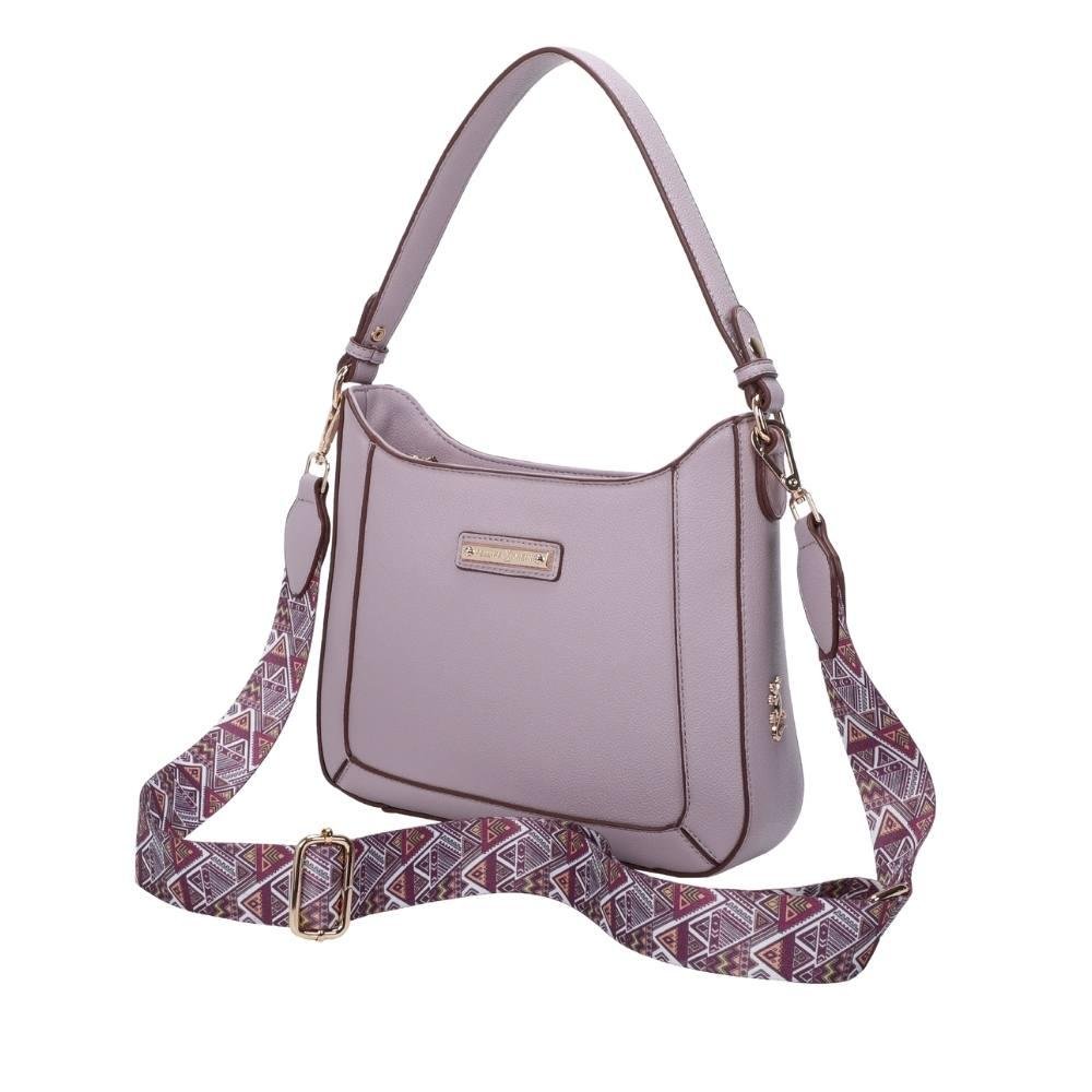 Bolsa Tiracolo Média Fellipe Krein SS23 Alça Estampada FK546 Roxo - Lavanda Roxo 7