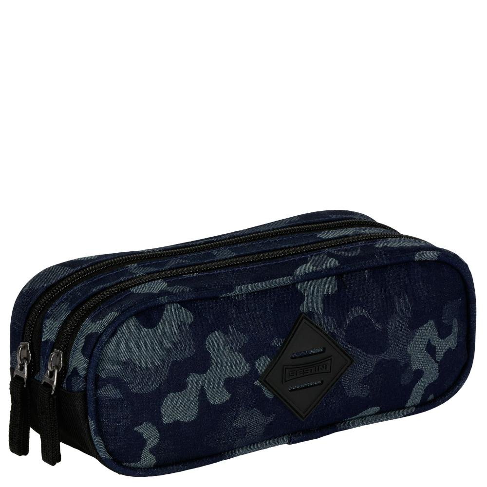 Estojo 2 Compartimentos Jeans Camuflada Verde 3