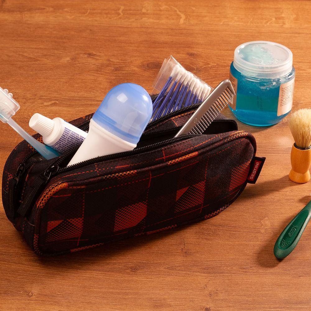 Estojo/Necessaire 2 Compartimentos Enjoy Multicores 8