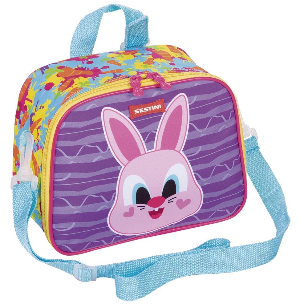 Lancheira Pequena 2 em 1 Sestini Kids X Coelho - Colorido Roxo 6