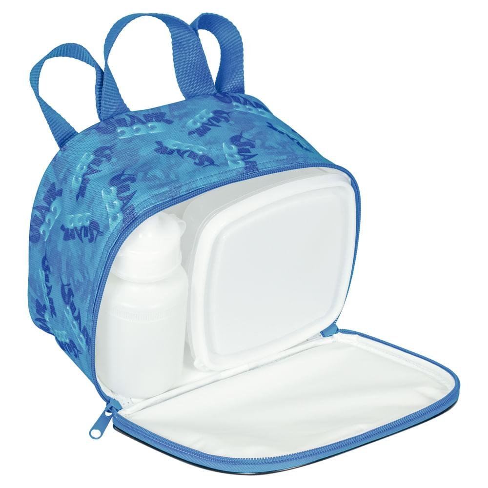 Lancheira Pequena Sestini 21M Plus Tubarão Colorido Azul 3