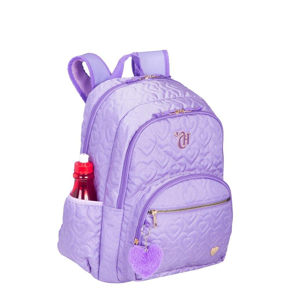 Mochila Grande 2 Compartimentos Capricho Crush - Lilás Roxo 4