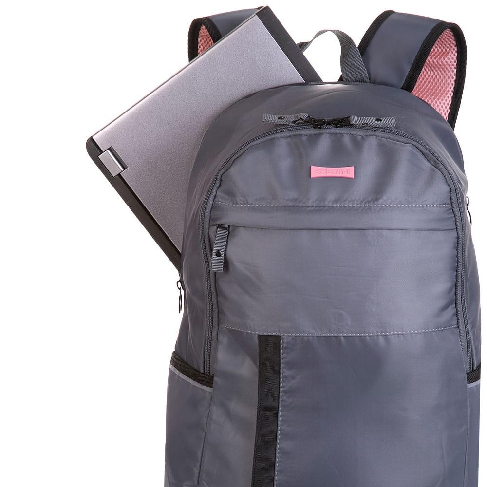 Mochila Grande 2 Compartimentos Laptop Sestini Focuz F - Cinza Cinza 7