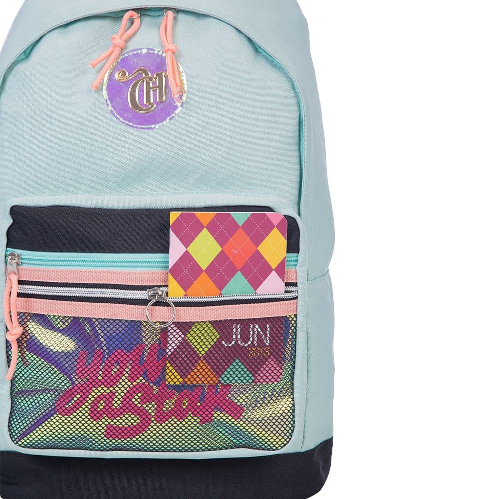 Mochila Grande Capricho Candy Azul - Menta Verde 5