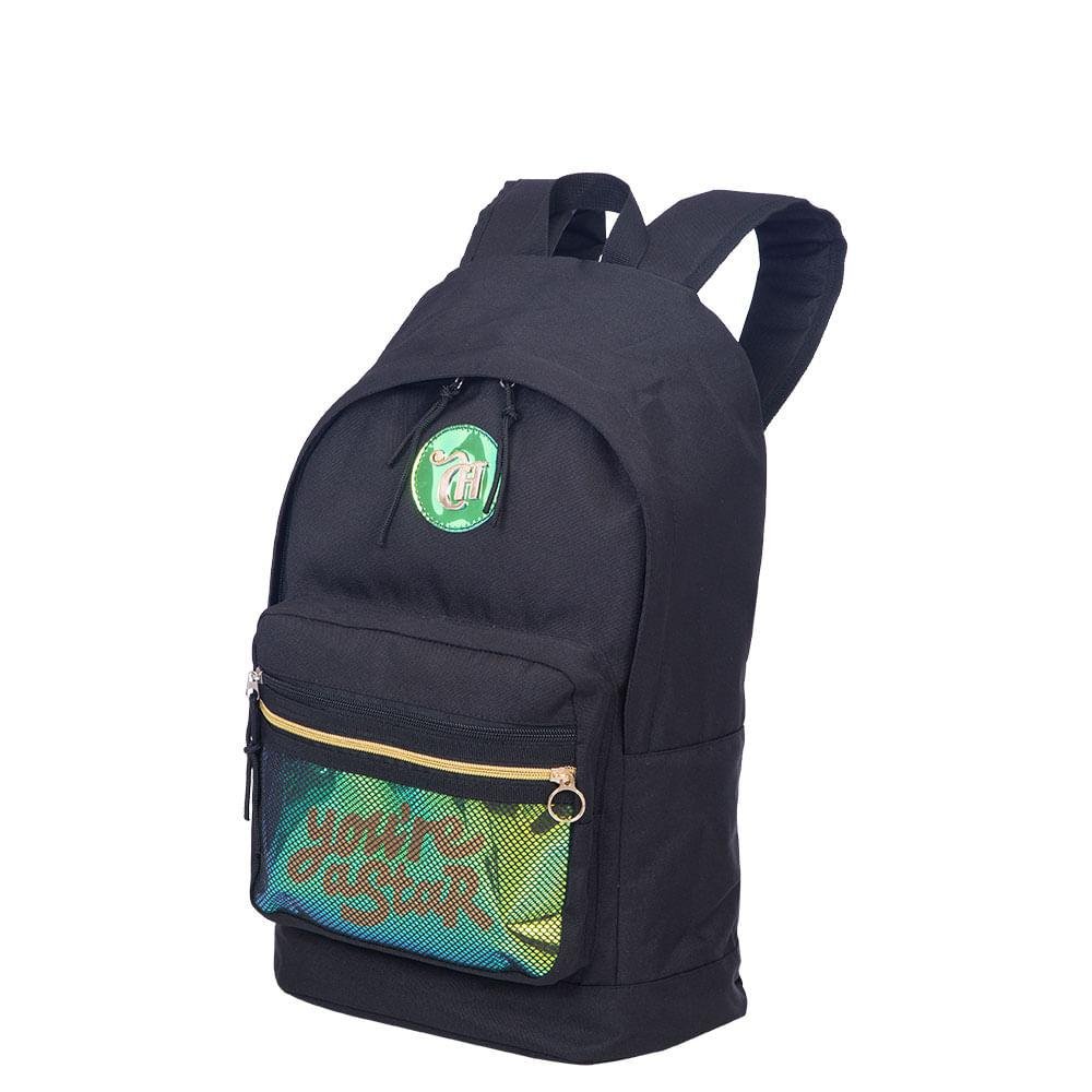 Mochila Grande Capricho Candy - Preto Preto 2