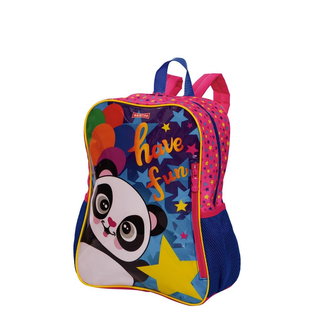 Mochila Grande Sestini 21M Colorido - Panda Multicores 6