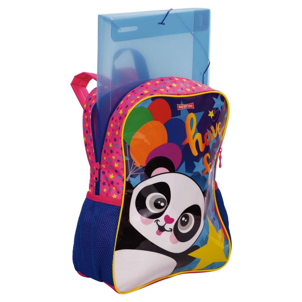 Mochila Grande Sestini 21M Colorido - Panda Multicores 7