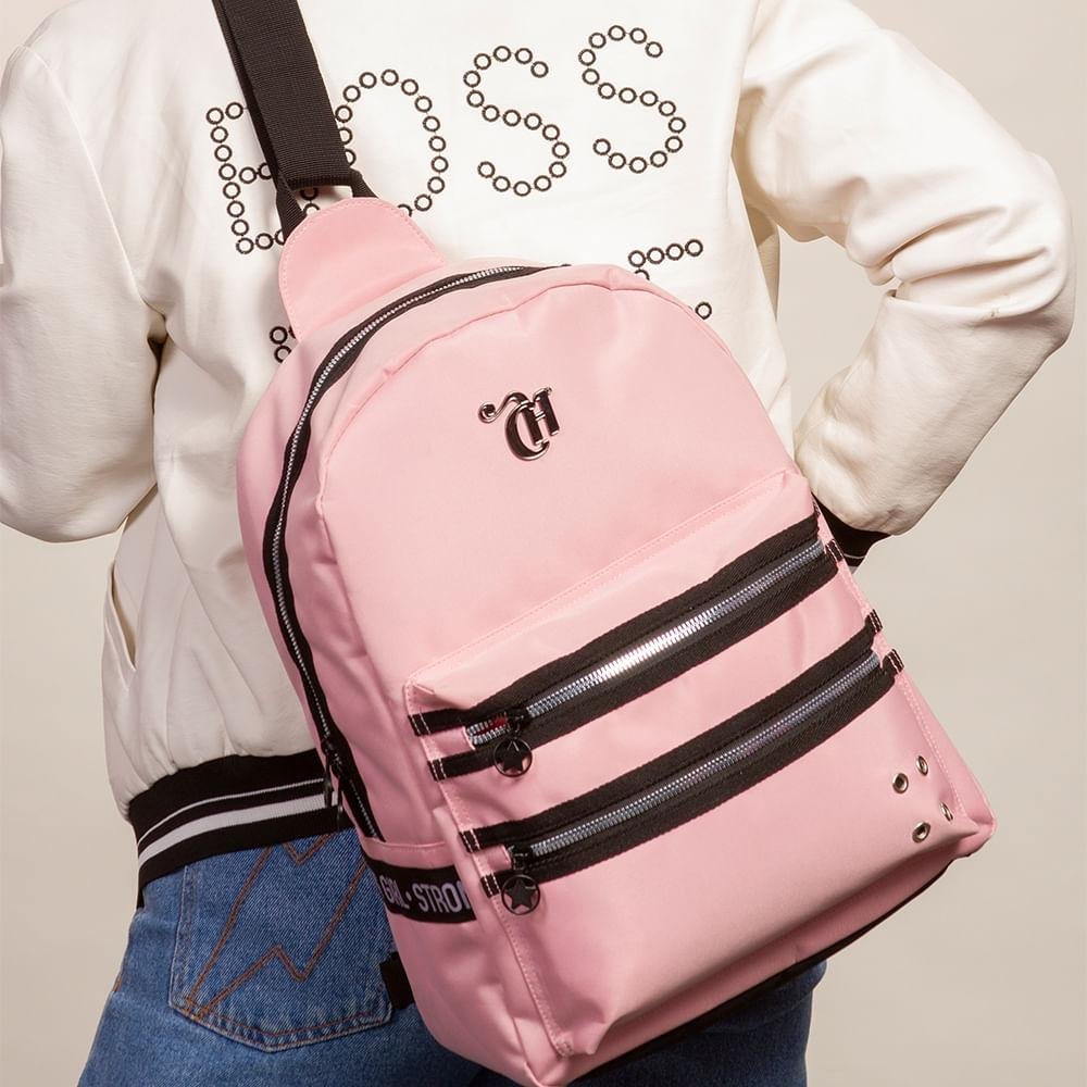 Mochila Média 2 em 1 Capricho Street Love - Rosa Rosa 7