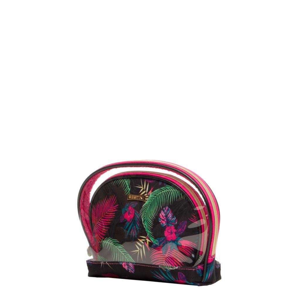 Necessaire Basica 2 Peças Preto - Floral Multicores 5