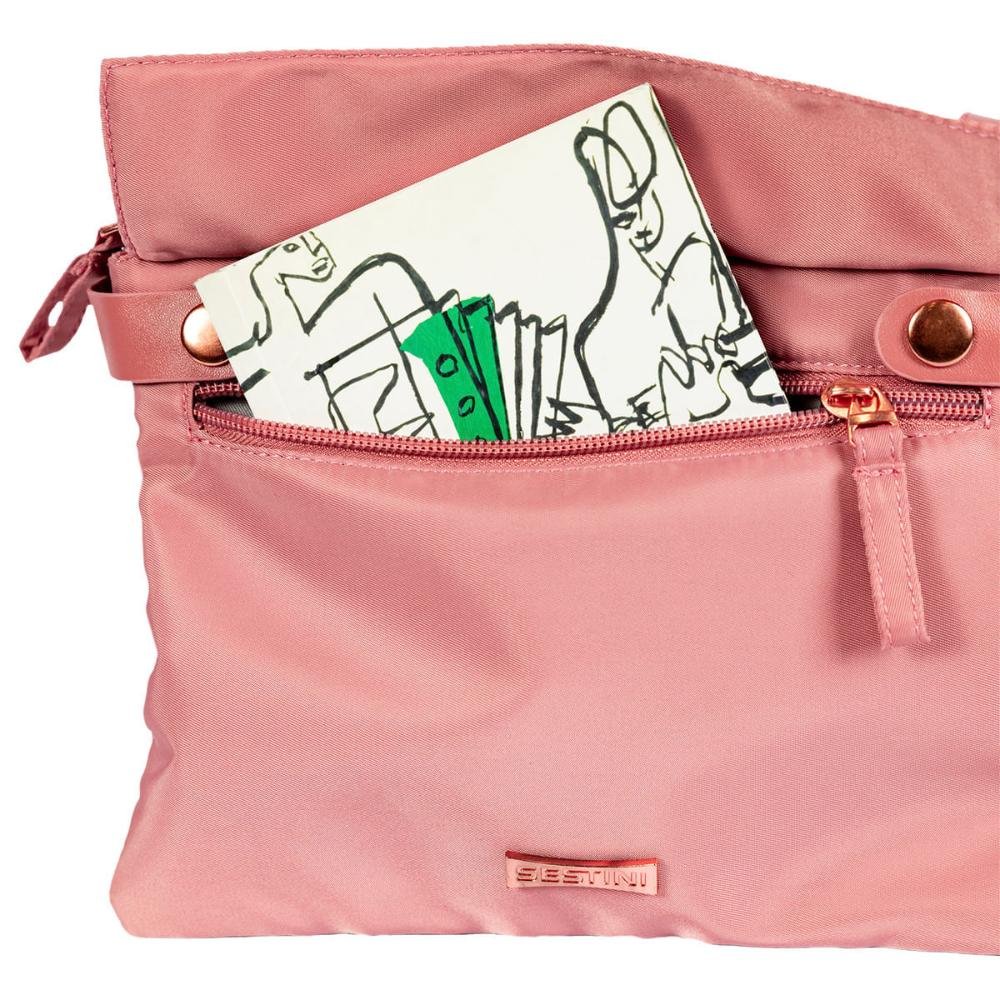 Bolsa Cross Bag Grande Pequena Sestini Liv II - Nude Rosa 6
