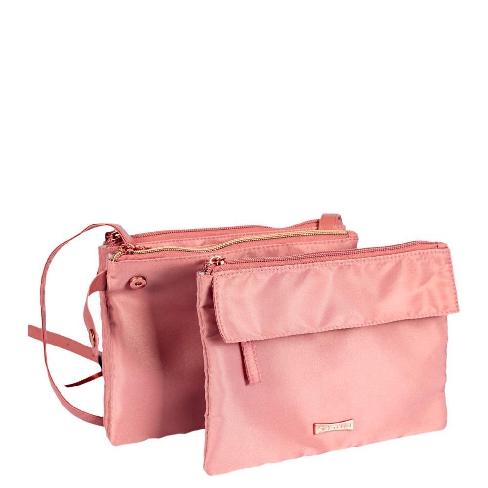 Bolsa Cross Bag Grande Pequena Sestini Liv II - Nude Rosa 7