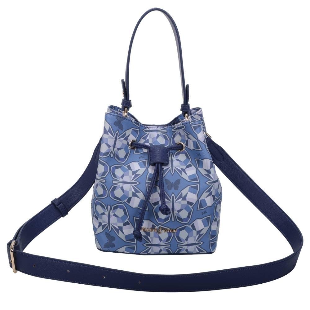 Bolsa Bucket Média Fellipe Krein Ss23 Butterfly Fk613 - Azul