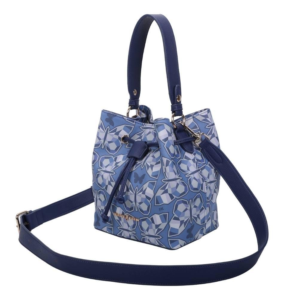 Bolsa Bucket Média Fellipe Krein Ss23 Butterfly Fk613 - Azul Azul 2