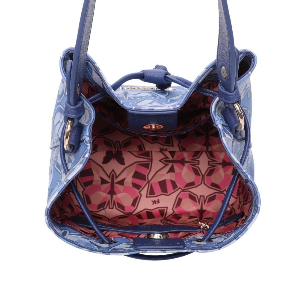 Bolsa Bucket Média Fellipe Krein Ss23 Butterfly Fk613 - Azul Azul 4