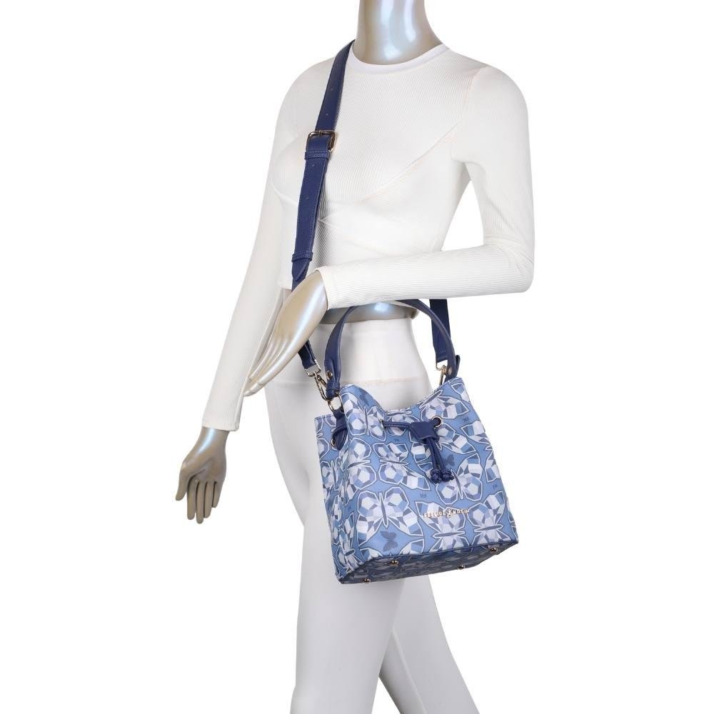 Bolsa Bucket Média Fellipe Krein Ss23 Butterfly Fk613 - Azul Azul 6