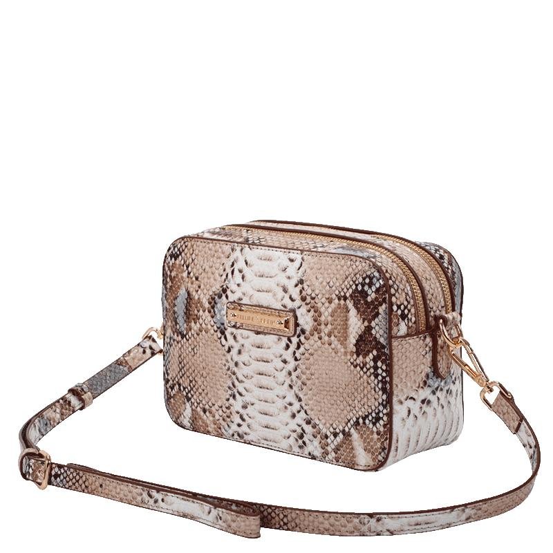 Bolsa Tiracolo Pequena Fellipe Krein Ss23 Snake Fk602 - Azul Bege 2