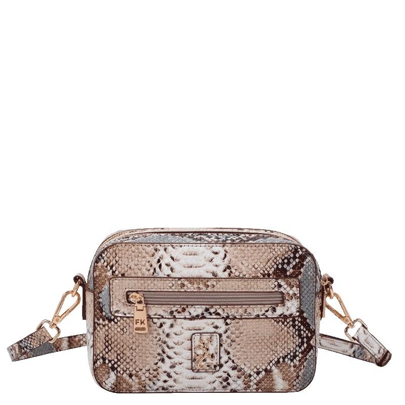 Bolsa Tiracolo Pequena Fellipe Krein Ss23 Snake Fk602 - Azul Bege 3