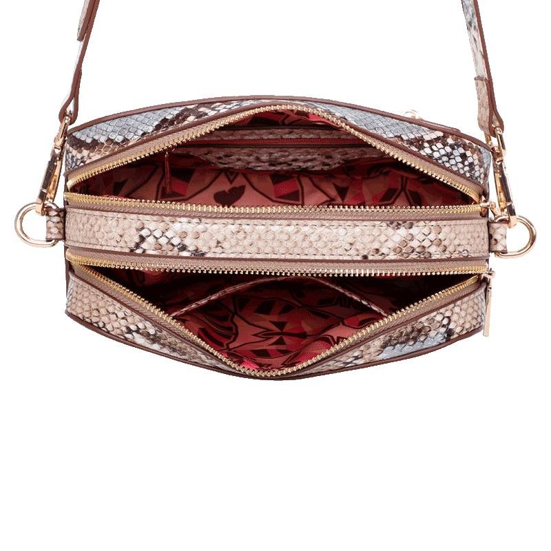 Bolsa Tiracolo Pequena Fellipe Krein Ss23 Snake Fk602 - Azul Bege 4