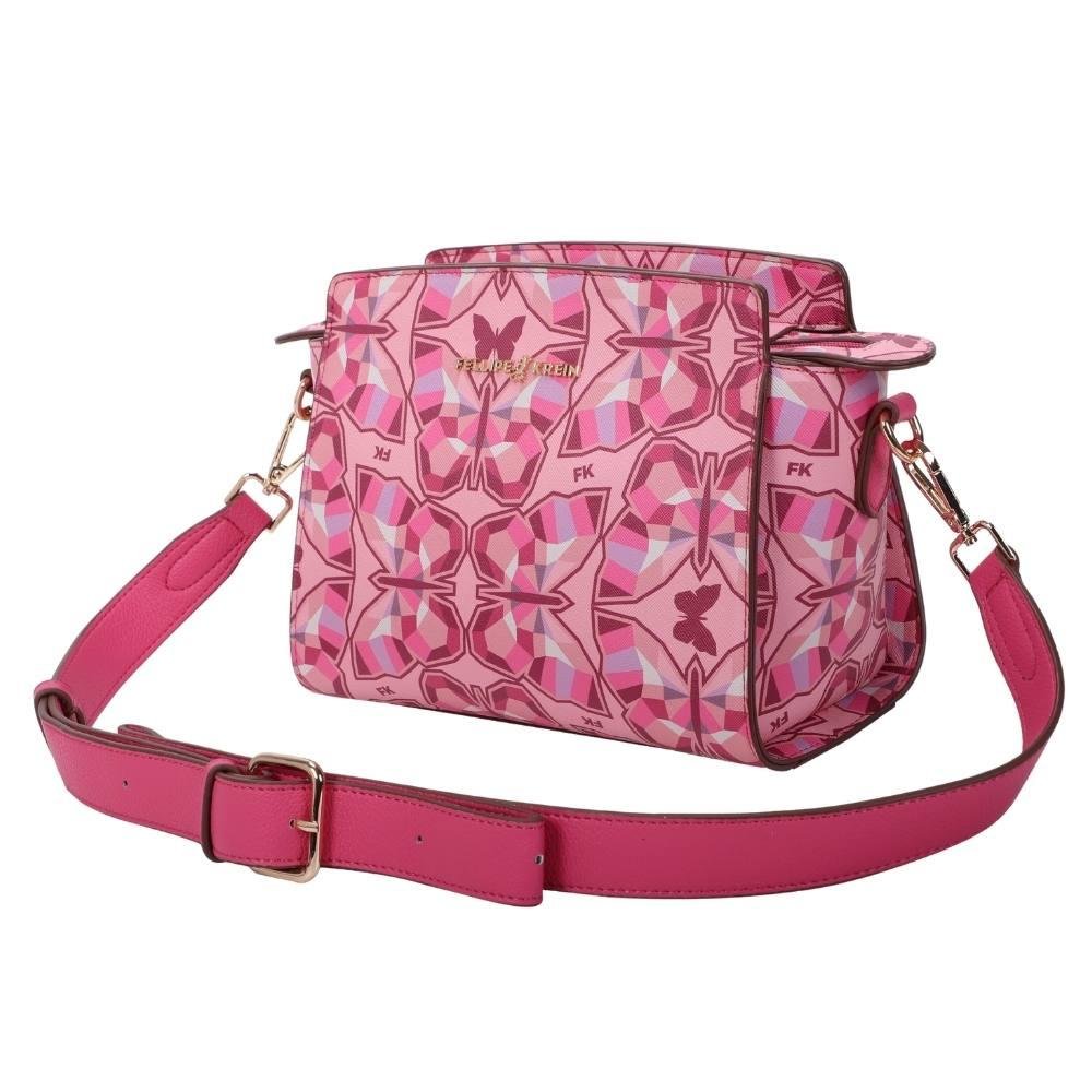 Bolsa Tiracolo Média Fellipe Krein Ss23 Butterfly Fk614 - Rosa Rosa 2