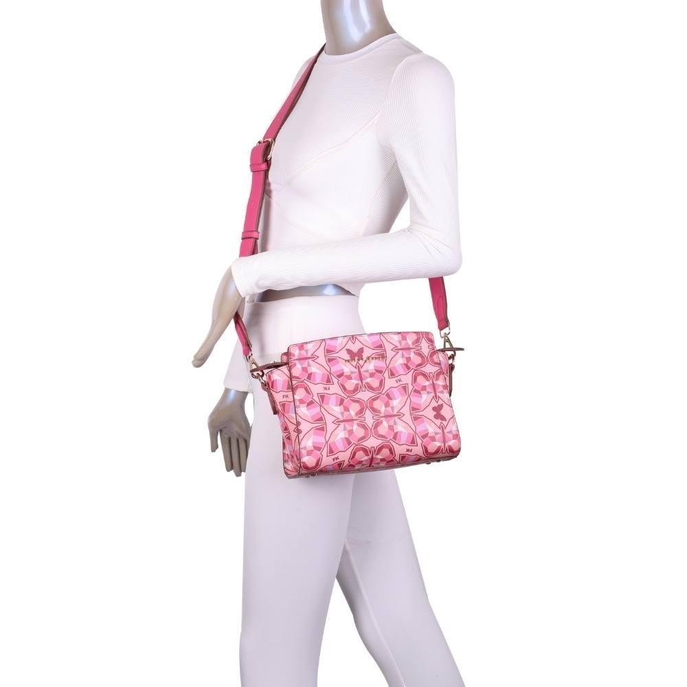Bolsa Tiracolo Média Fellipe Krein Ss23 Butterfly Fk614 - Rosa Rosa 5