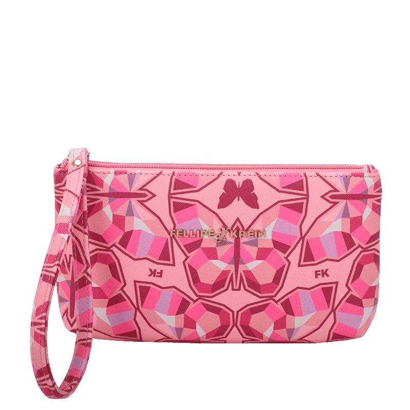 Carteira Alça de Mão Grande Fellipe Krein Ss23 Fk656 - Rosa Rosa 2