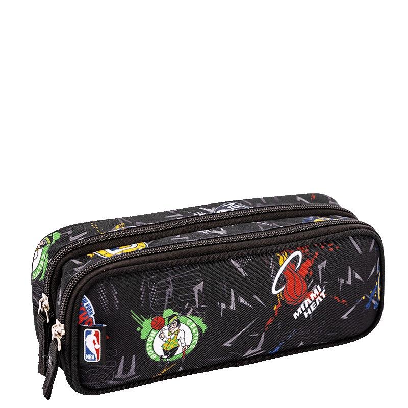 Estojo 2 Compartimentos Nba Begins - Cinza Grafite Preto 2