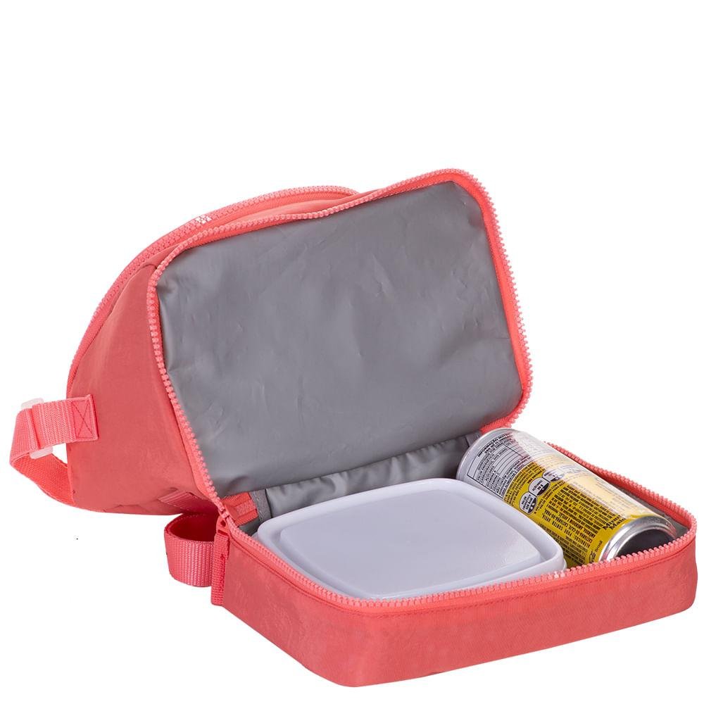 Lancheira 2 Compartimentos Sestini Lunch Crinkle 2 - Apricot Laranja 6