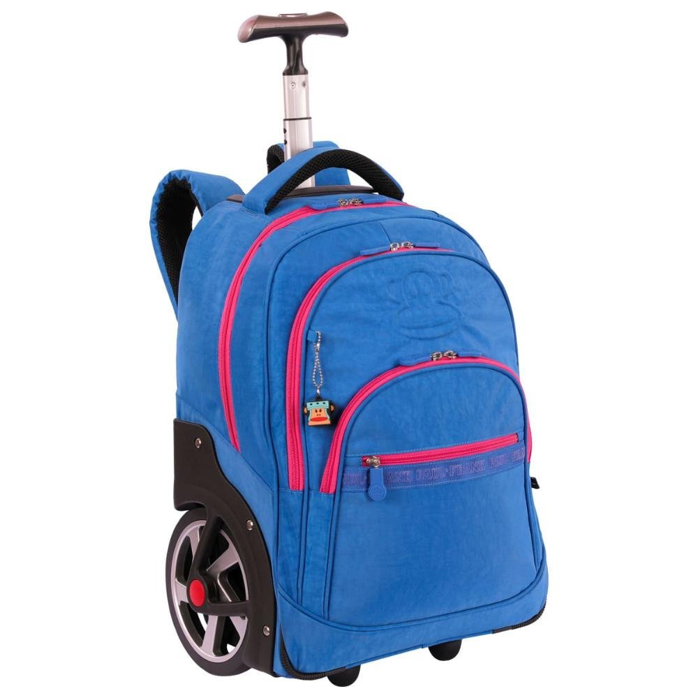 Mochila Carrinho Mega Rodas Paul Frank Classics Azul - Aquamarine Azul 2