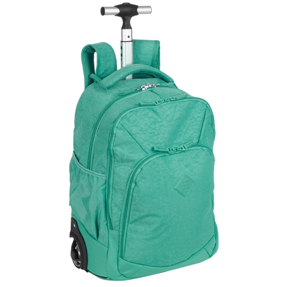 Mochila Carrinho 2 Compartimentos Sestini Rolling Grande Crinkle - Verde Jade Verde 2
