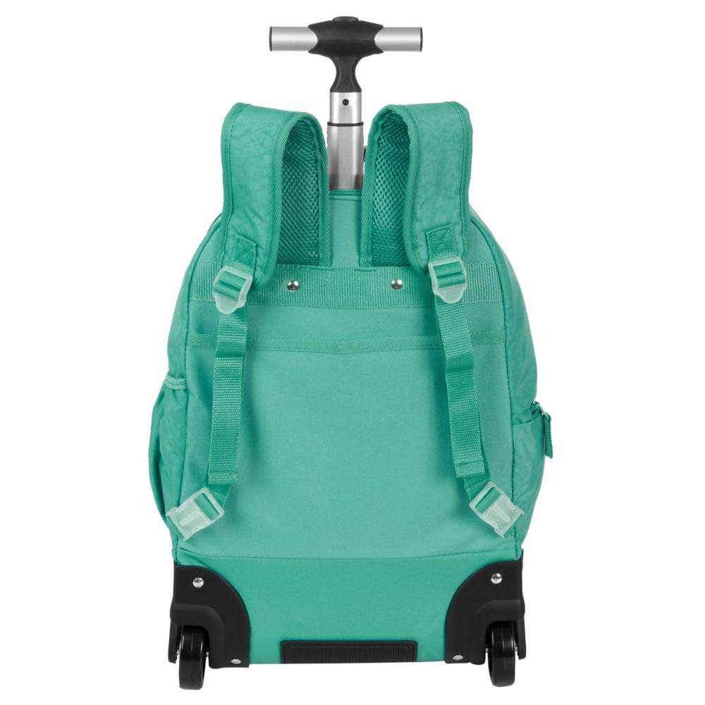 Mochila Carrinho 2 Compartimentos Sestini Rolling Grande Crinkle - Verde Jade Verde 4
