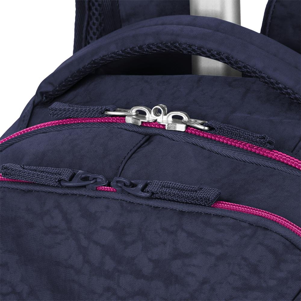 Mochila Carrinho 2 Compartimentos Sestini Rolling Grande Crinkle - Azul Neon Azul 6