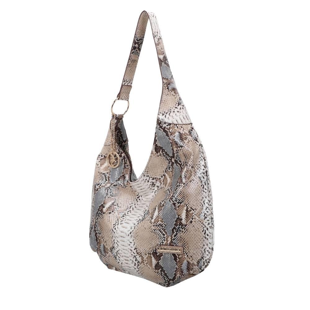 Bolsa Hobo Média Fellipe Krein Ss23 Snake Fk 600 - Azul Bege 2