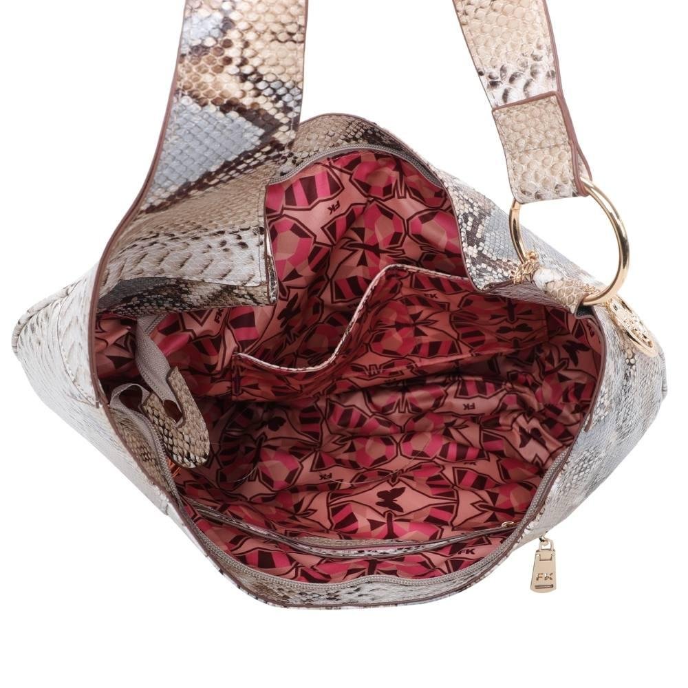 Bolsa Hobo Média Fellipe Krein Ss23 Snake Fk 600 - Azul Bege 4