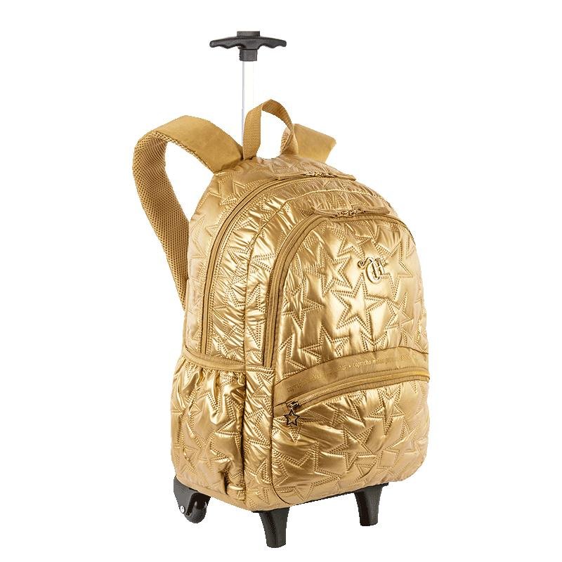 Mochila Carrinho Externo Capricho Estrelas - Dourado Dourado 2