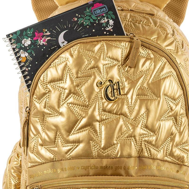 Mochila Carrinho Externo Capricho Estrelas - Dourado Dourado 6