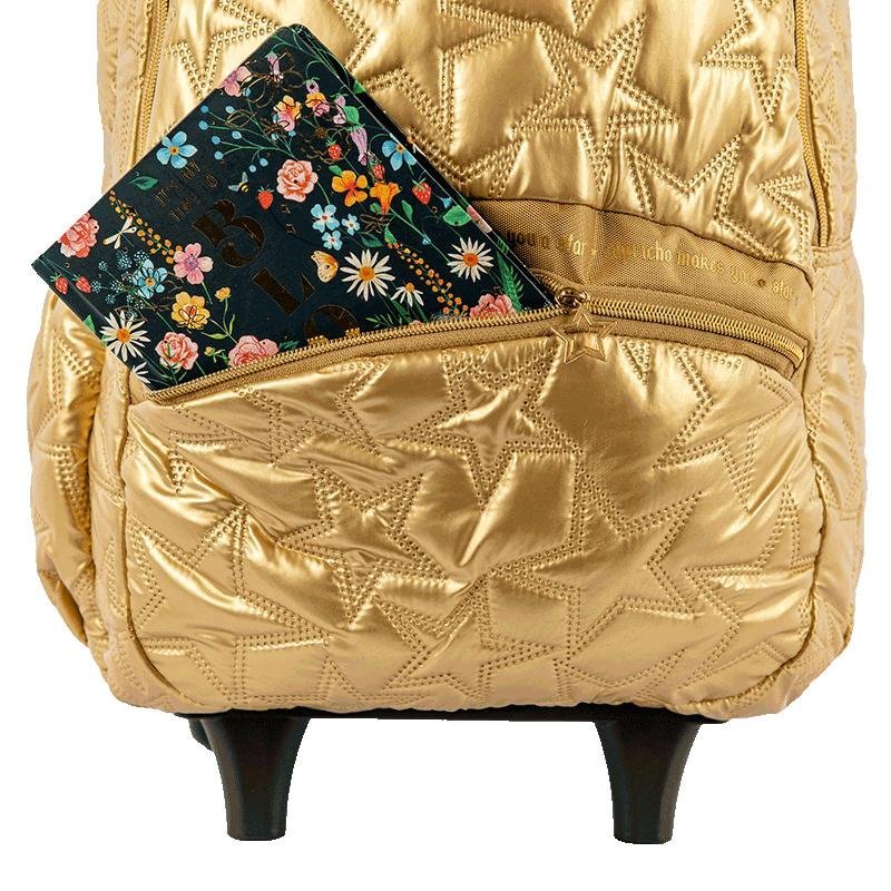 Mochila Carrinho Externo Capricho Estrelas - Dourado Dourado 7