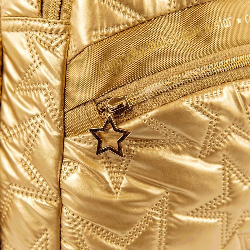 Mochila Carrinho Externo Capricho Estrelas - Dourado Dourado 8