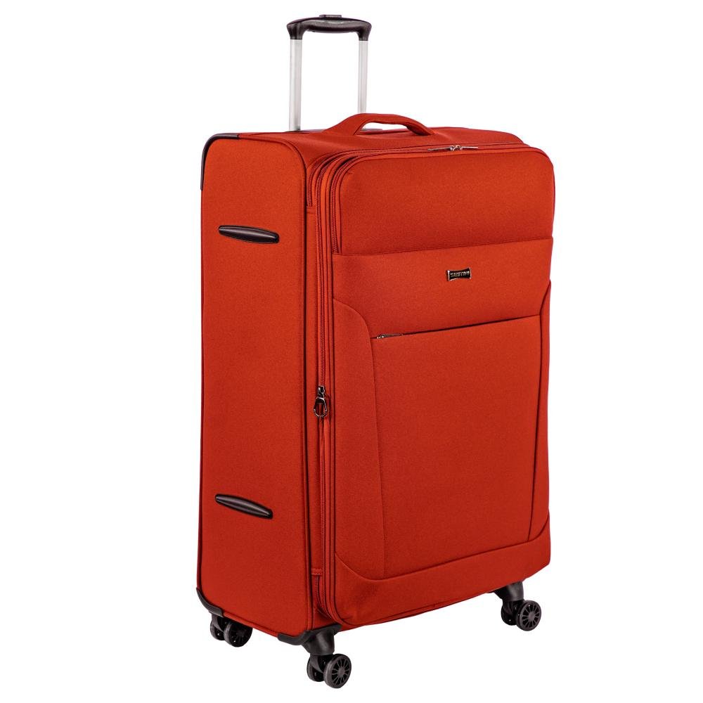 Mala de Viagem Grande Sestini Ultralight Plus  com Rodas 360°, Zíper Expansível  e Cadeado Laranja - Telha Laranja 2