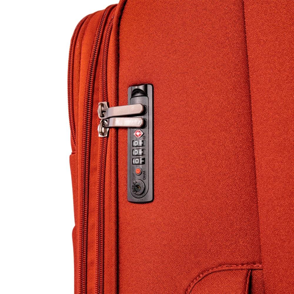 Mala de Viagem Grande Sestini Ultralight Plus  com Rodas 360°, Zíper Expansível  e Cadeado Laranja - Telha Laranja 13
