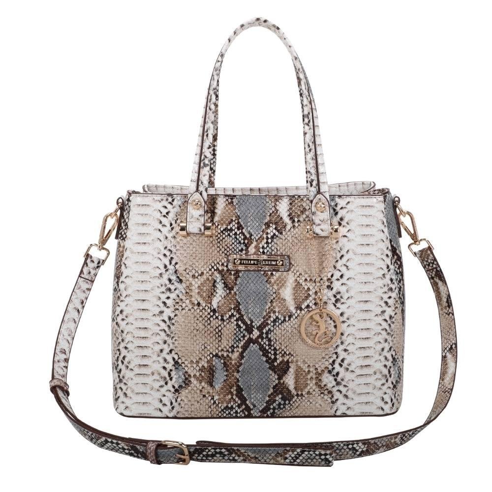 Bolsa Tote Grande Fellipe Krein Ss23 Snake Fk601 - Azul