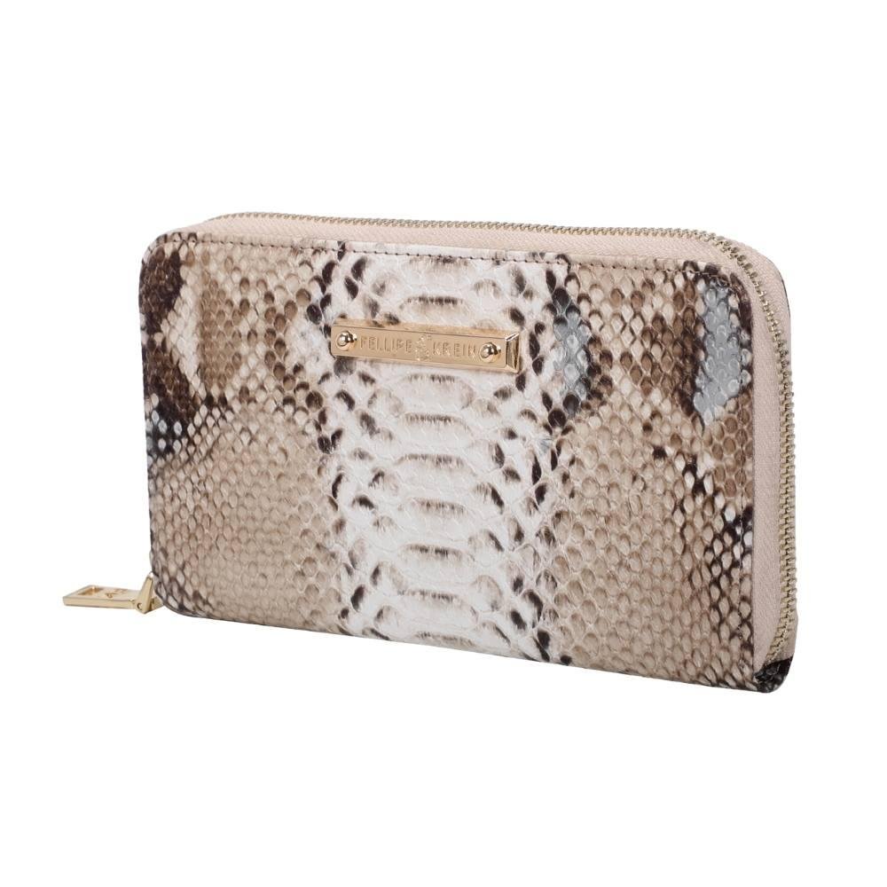Carteira Ziper Grande Fellipe Krein Ss23 Fk646 Marrom - Nude Bege 5