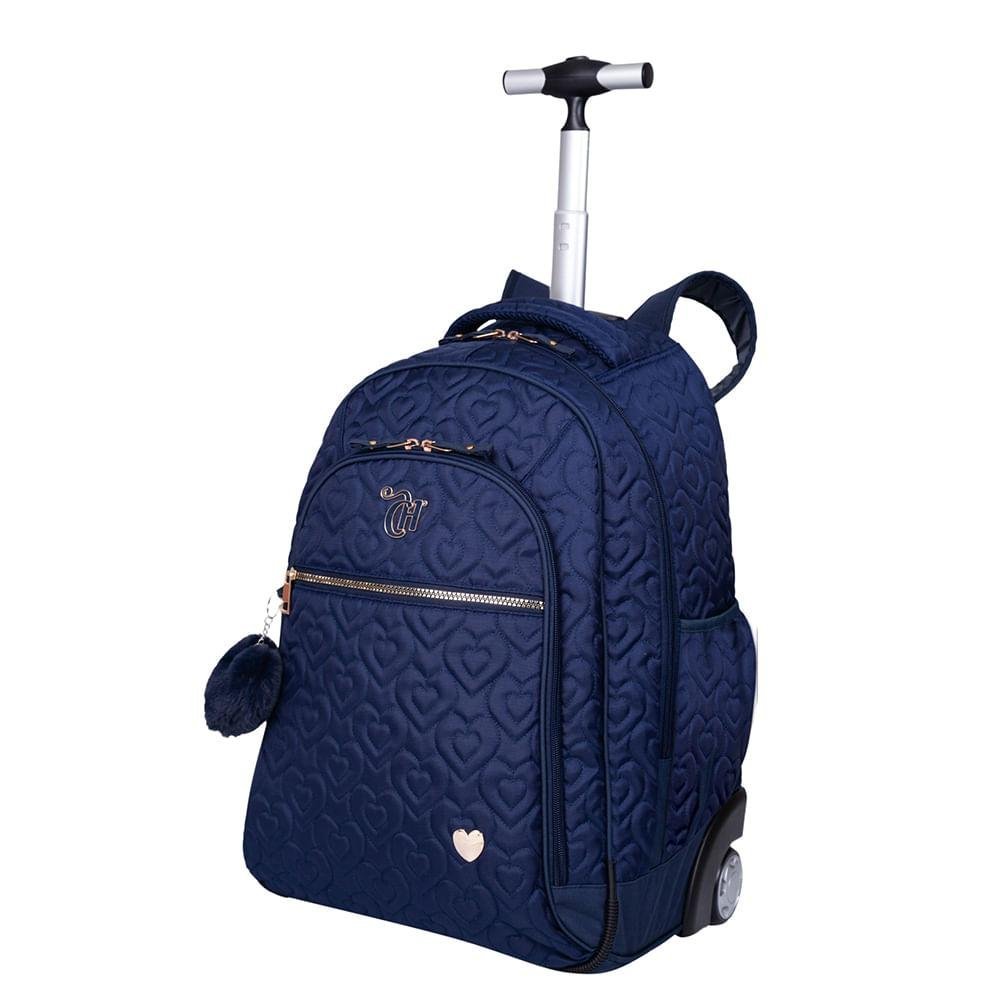 Mochila Carrinho Grande Capricho Crush Azul Marinho Azul 5