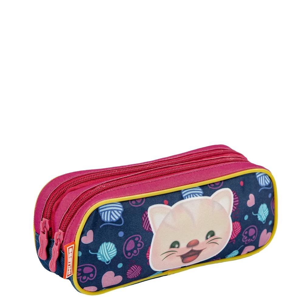 Estojo 2 Compartimentos Sestini Kids Cat 3 - Colorido Multicores 2
