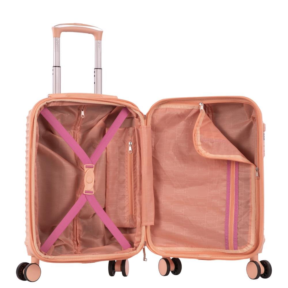 Mala de Viagem Bordo com Rodas 360° Vega 3T Laranja - Coral Rosa 5