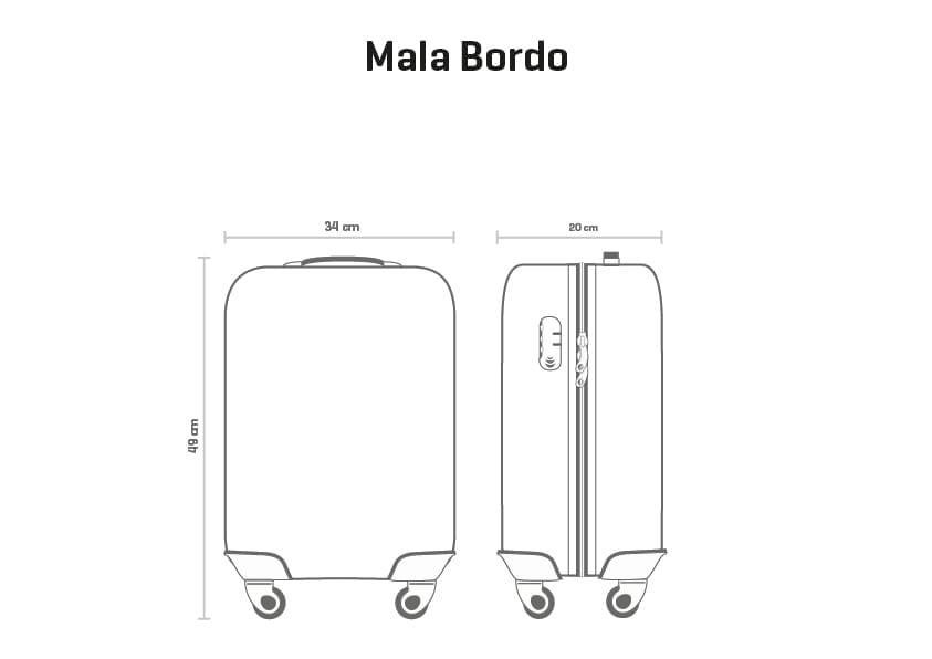 Mala de Viagem Bordo com Rodas 360° Vega 3T Laranja - Coral Rosa 9