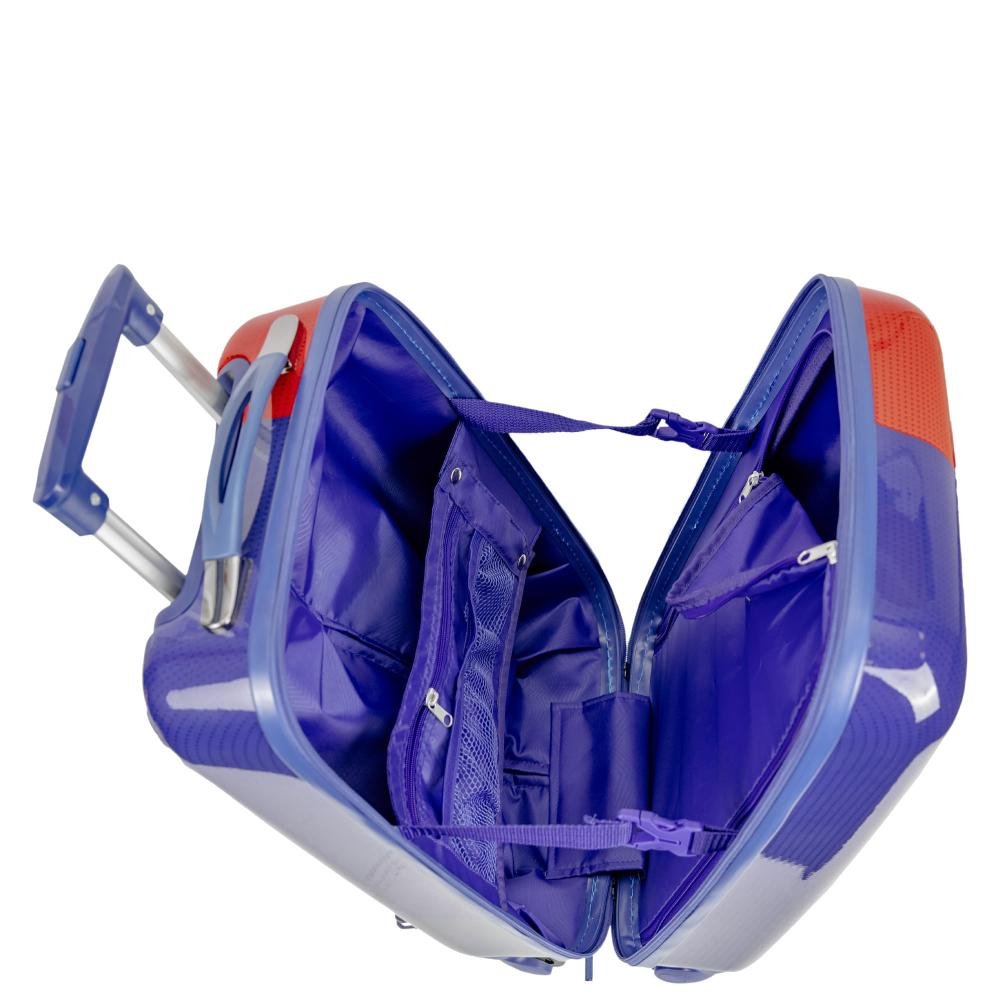 Mala de Viagem Bordo com Rodas 360° Pc Nba Space Colorido - Vermelho Azul 6