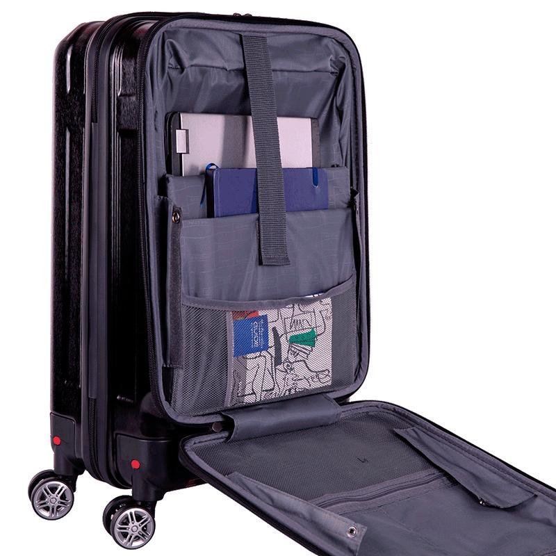 Mala de Viagem Bordo 10 kg ABS com Rodas 360° Titanium - Preto Preto 5
