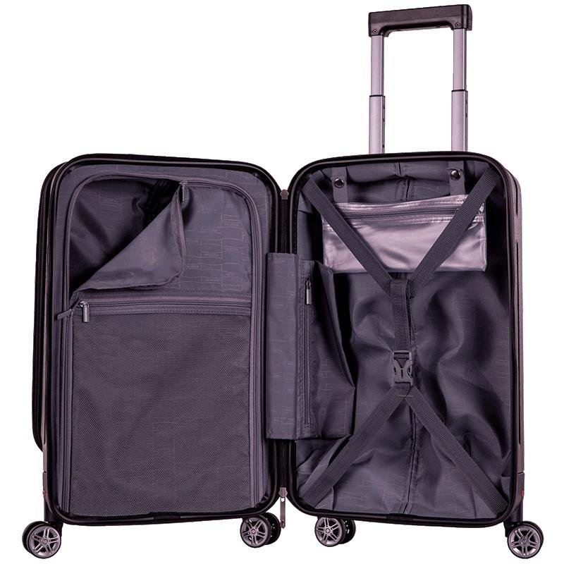 Mala de Viagem Bordo 10 kg ABS com Rodas 360° Titanium - Preto Preto 6