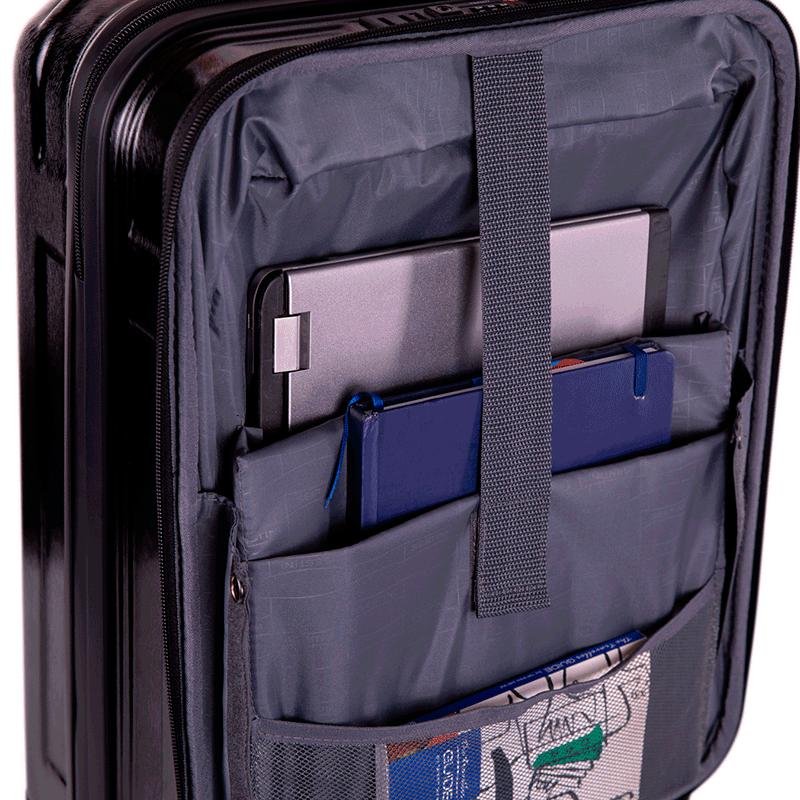 Mala de Viagem Bordo 10 kg ABS com Rodas 360° Titanium - Preto Preto 7